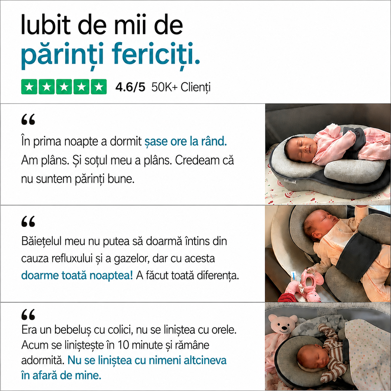 Leagănul Viselor – Pentru reflux, colici și un somn mai bun